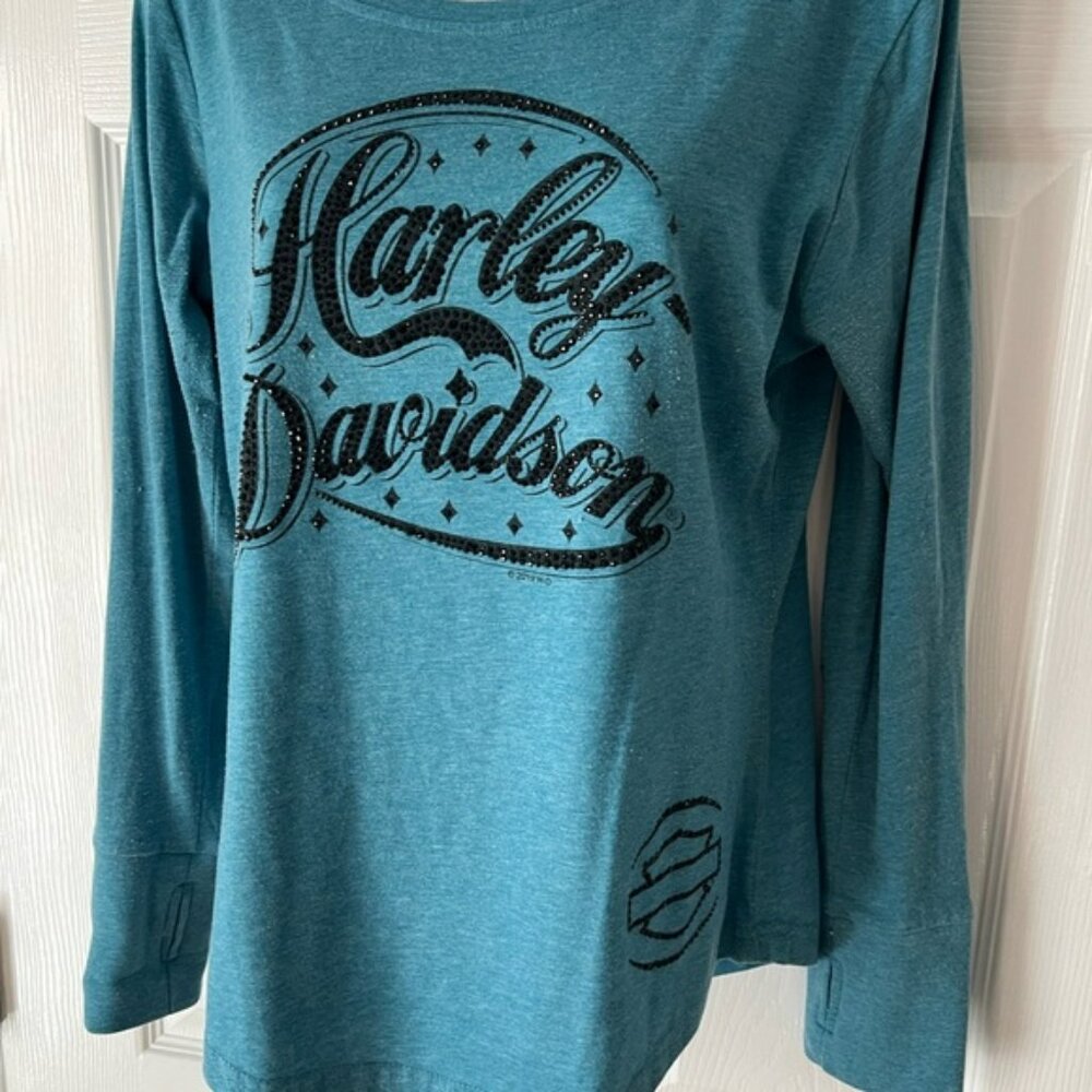 Harley-Davidson Blue Long Sleeve Top